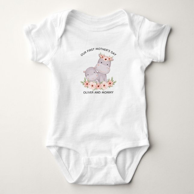 Personalisierter erster Muttertag  Mama & Baby Nam Strampler (Vorderseite)