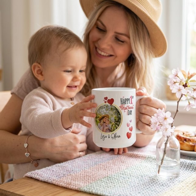 Personalisierter Erster Muttertags-Becher Jumbo-Tasse (Von Creator hochgeladen)