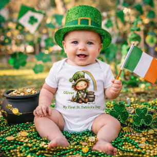 Personalisierter erster St. Patrick's Day für Baby Strampler