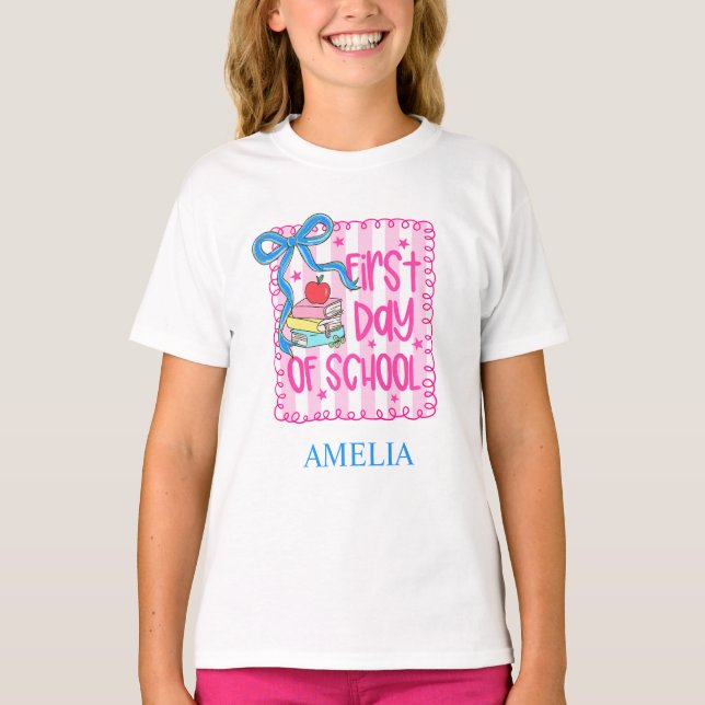 Personalisierter Erster Tag des T - Shirt (Vorderseite)