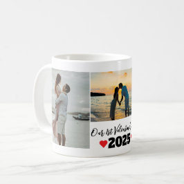 Personalisierter Erster Valentinstag 3 FotoCollage Kaffeetasse