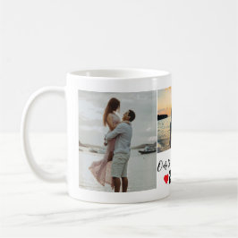 Personalisierter Erster Valentinstag 3 FotoCollage Kaffeetasse