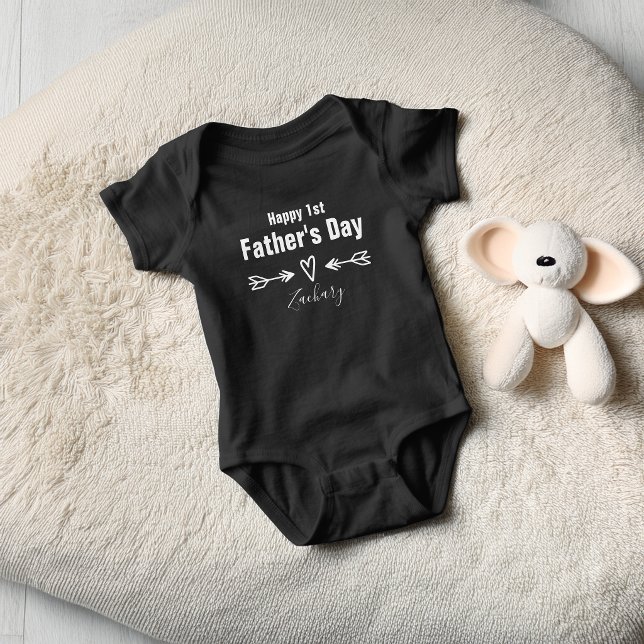 Personalisierter Erster Vatertag Baby Strampler (First Father's Day Personalized Baby Bodysuit)