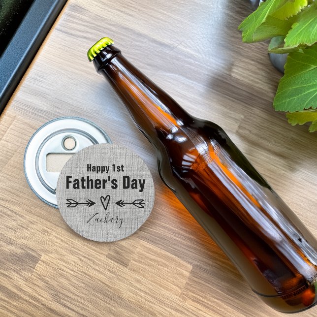 Personalisierter Erster Vatertag Flaschenöffner (First Father's Day Personalized Bottle Opener)