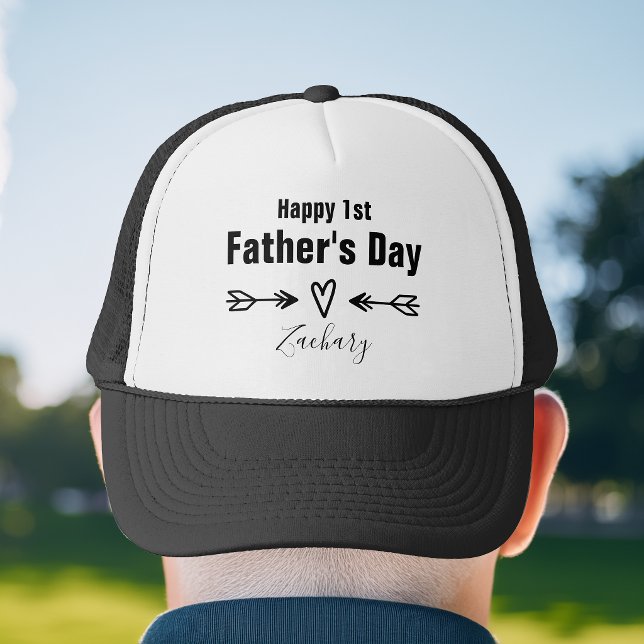 Personalisierter Erster Vatertag Truckerkappe (First Father's Day Personalized Trucker Hat)