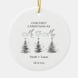 Personalisierter erster Weihnachten Herr und Frau  Keramik Ornament