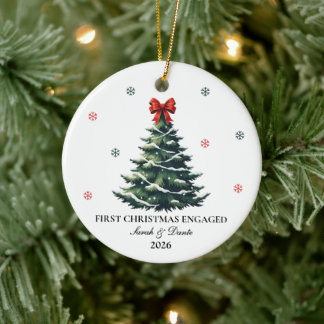 Personalisierter Erster Weihnachts-Verlobungs-Schm Keramik Ornament