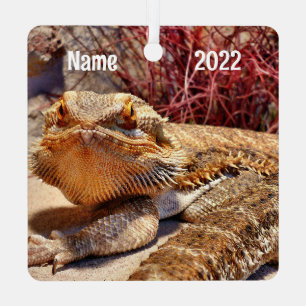 Personalisierter erwachsener Bartdrachenechse Ornament Aus Metall