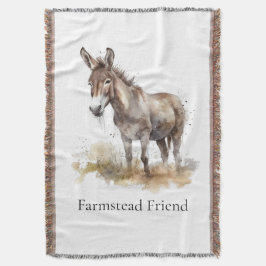 Personalisierter Esel Farmhouse-Willkommensgruß Decke