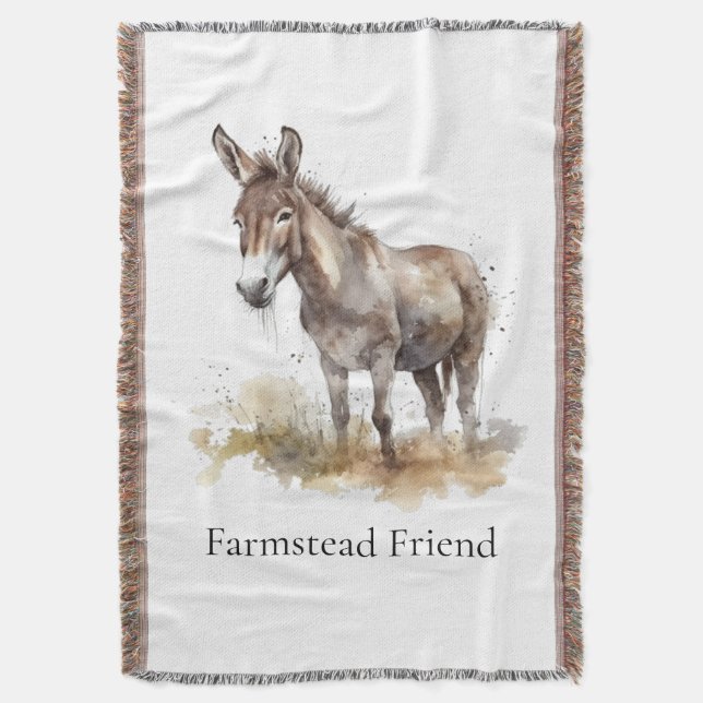 Personalisierter Esel Farmhouse-Willkommensgruß Decke (Vorderseite Vertikal)