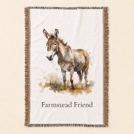 Personalisierter Esel Farmhouse-Willkommensgruß Decke