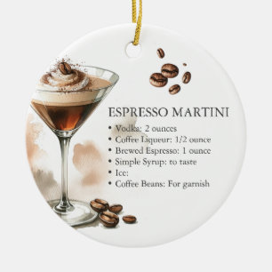 Personalisierter Espresso Martini Rezept Schmuckan Keramik Ornament