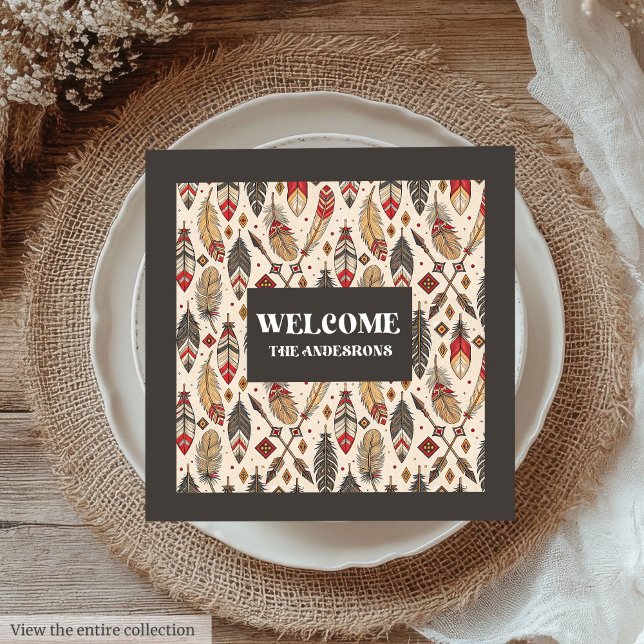 Personalisierter Ethnic Napkins Classic Boho Style Serviette (Personalized Ethnic Napkins Classic Boho Style)