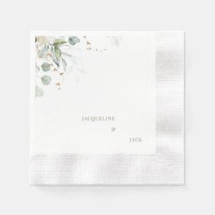 Personalisierter Eukalyptus-Hochzeitcocktail Serviette