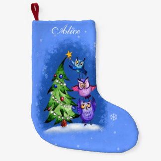 Personalisierter EulenWeihnachtsbaum Kleiner Weihnachtsstrumpf