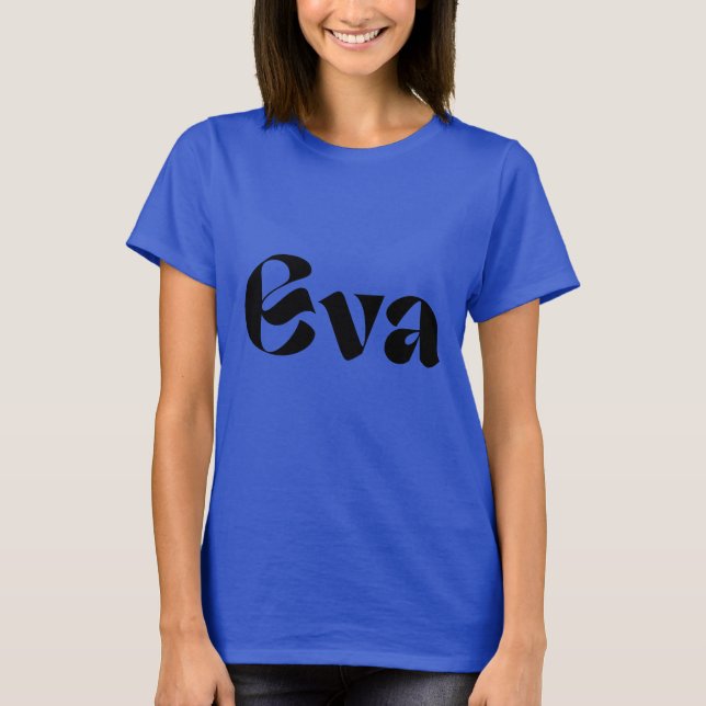 Personalisierter "EVA"-gedruckter Girl-T - Shirt (Vorderseite)