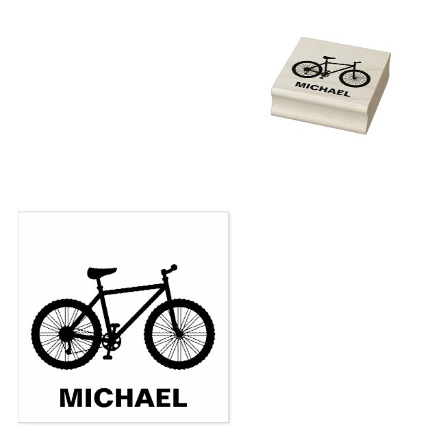 Personalisierter Fahrradfahrer Gummistempel (Stempel)