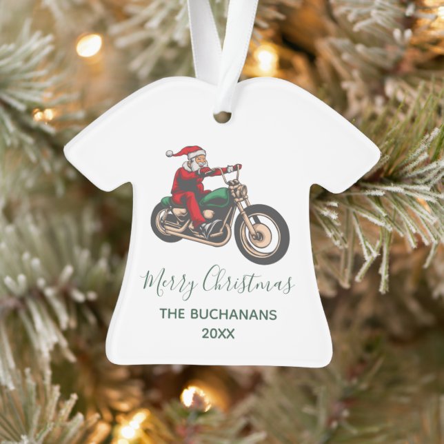 Personalisierter Fahrradfahrer Weihnachtsfamilie Ornament (Baum)