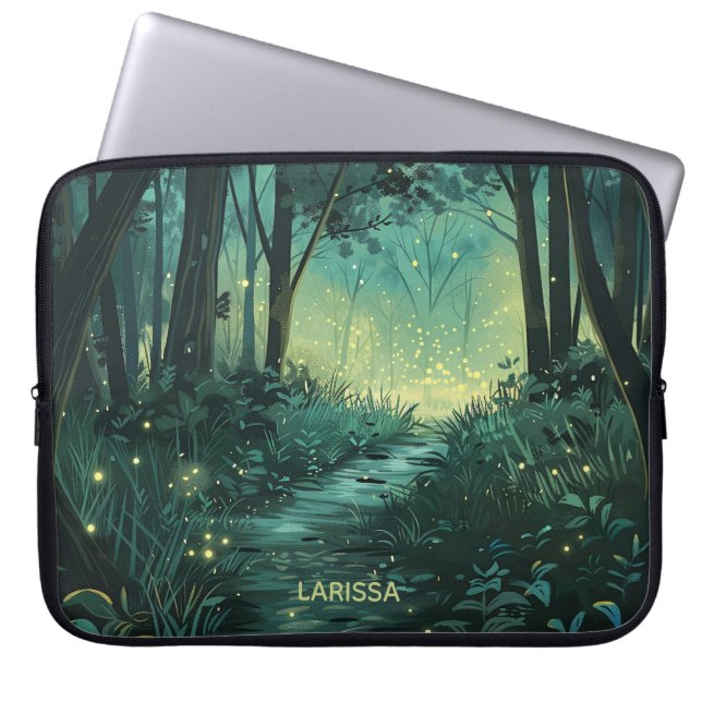 Personalisierter Fairy Light Forest Laptopschutzhülle (Vorderseite)