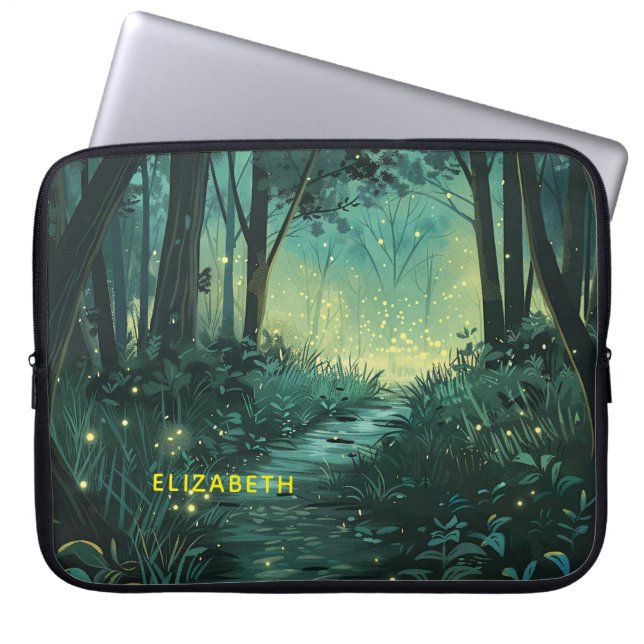 Personalisierter Fairy Light Forest Laptopschutzhülle (Vorderseite)