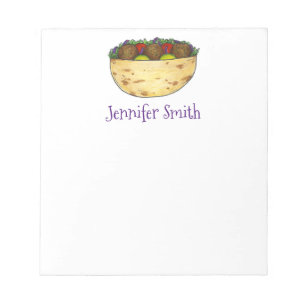 Personalisierter Falafel Pita Sandwich Feinschmeck Notizblock