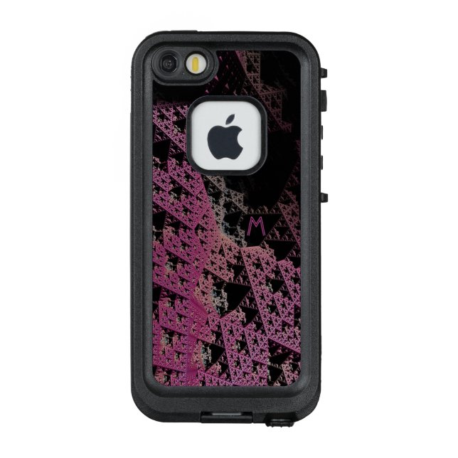 personalisierter Fall 2, Fraktal Geek Monogram LifeProof iPhone Hülle (Rückseite)