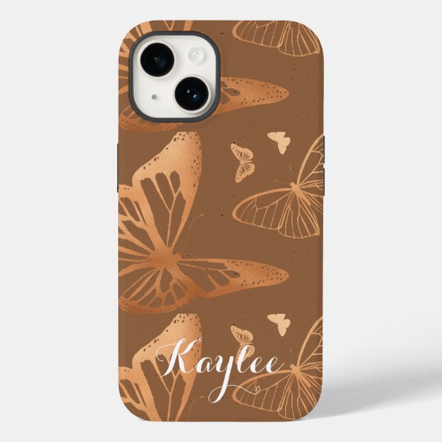 Personalisierter Fall Dainty Butterfly Case-Mate iPhone Hülle (Rückseite)