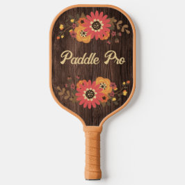 Personalisierter Fall Floral auf Holzpaddel Pro Pickleball Schläger