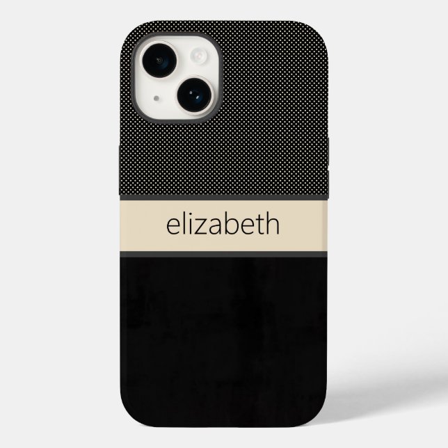 Personalisierter Fall für Black Dots Case-Mate iPhone Hülle (Rückseite)