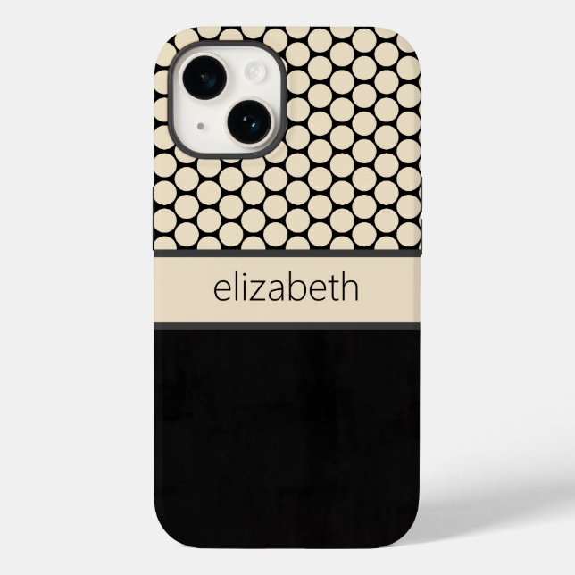 Personalisierter Fall für Black Polka Docks Case-Mate iPhone Hülle (Rückseite)