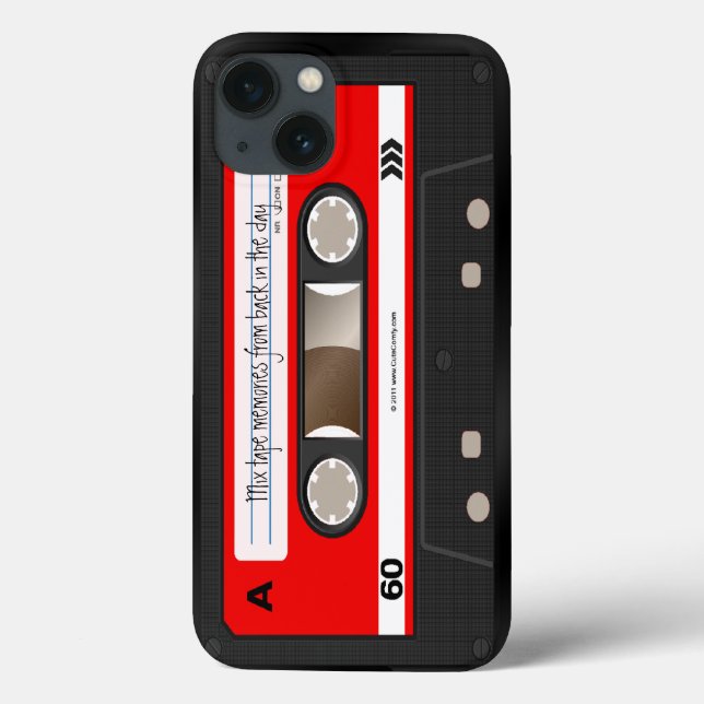 Personalisierter Fall für ein rotes Retro-Kassette Case-Mate iPhone Hülle (Rückseite)