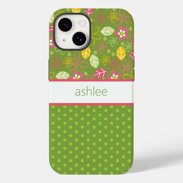Personalisierter Fall für Flora und Polka Docks Case-Mate iPhone Hülle (Rückseite)