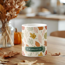 Personalisierter Fall Leaf Name Geschenk Kaffeetasse