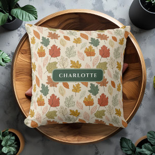 Personalisierter Fall Leaf Name Pillow Kissen