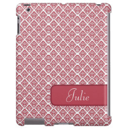Personalisierter Fall Red Damask iPad iPhone 13 Hülle