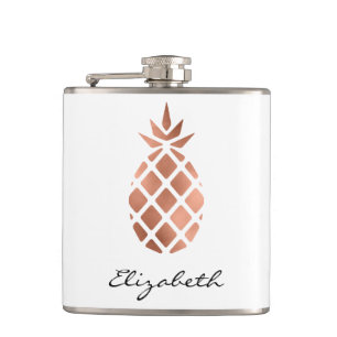 Personalisierter falscher Roségold-Folien-Ananas Flachmann