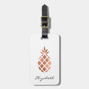 Personalisierter falscher Roségold-Folien-Ananas Gepäckanhänger