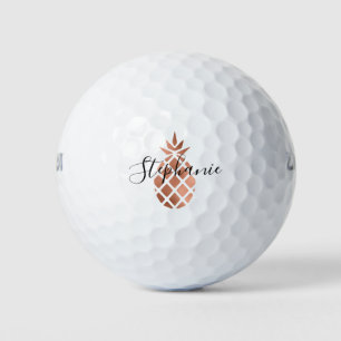 Personalisierter falscher Roségold-Folien-Ananas Golfball