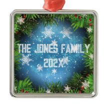 Personalisierter Familien-Weihnachtsbaum unter Ste