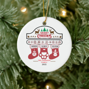 Personalisierter Familien-Weihnachtsschmuck   Urla Keramik Ornament