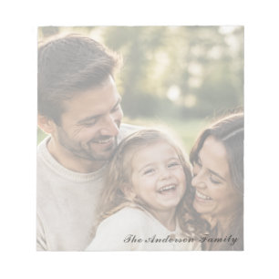 Personalisierter Familienfoto-Notizblock mit volle Notizblock