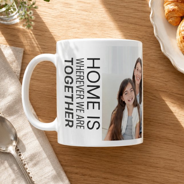 Personalisierter Familienfotomug Kaffeetasse (Gift your favorite family member this modern one photo coffee mug. Complete with quote. )