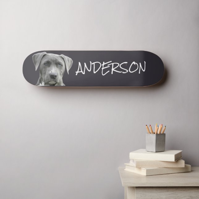 Personalisierter Familienhund  Skateboard (Wandkunst (Horz))