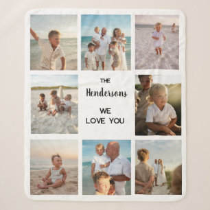 Personalisierter Familienname 8 Foto-Collage Wir l Sherpadecke
