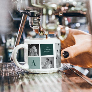 Personalisierter Familienname Collage Foto Geschen Espressotasse