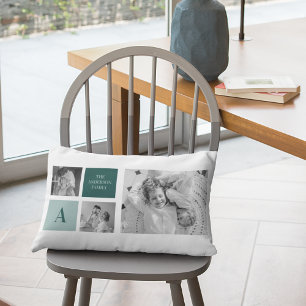 Personalisierter Familienname Collage Foto Geschen Lendenkissen