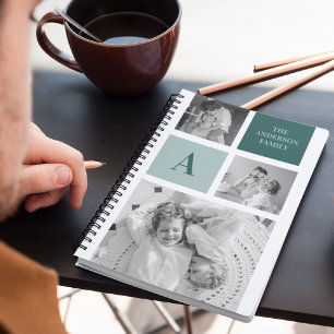 Personalisierter Familienname Collage Foto Geschen Notizblock