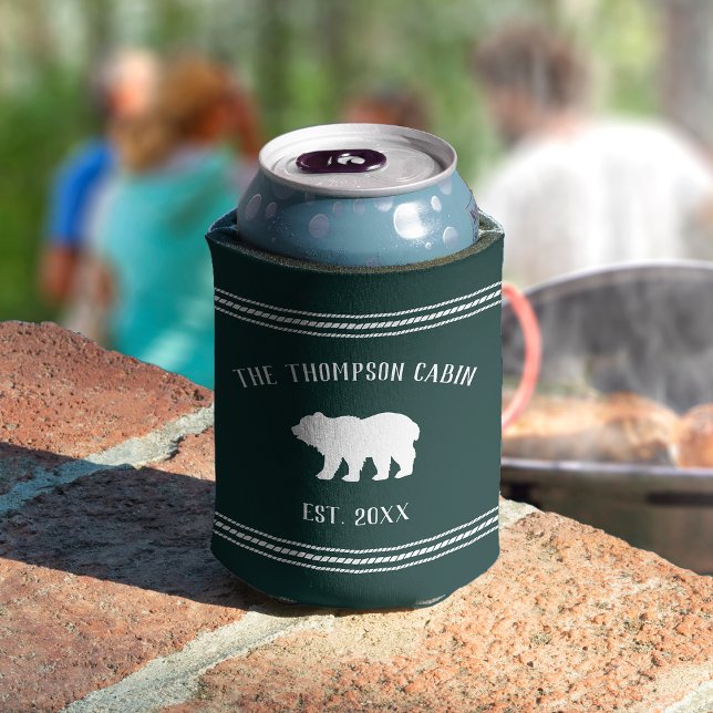 Personalisierter Familienname des rustikalen Bären Dosenkühler (Von Creator hochgeladen)