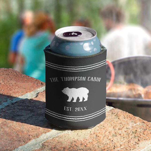 Personalisierter Familienname des rustikalen Bären Dosenkühler (Von Creator hochgeladen)