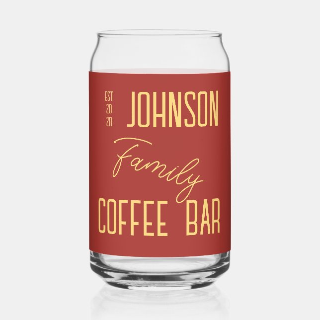 Personalisierter Familienname Dosenglas (Vorderseite)
